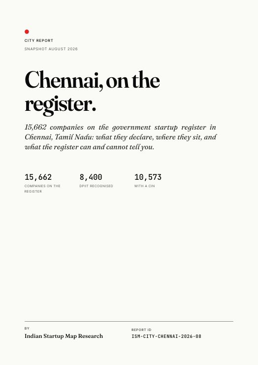 Chennai Startup Report 2026, the cover