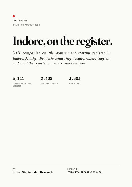 Indore Startup Report 2026, the cover