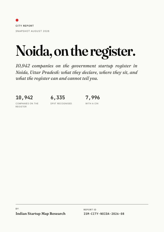 Noida Startup Report 2026, the cover